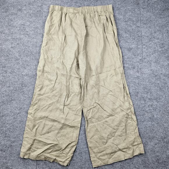 Tahari Pants Womens Large Linen Wide Leg Pull On Casual Lightweight Coastal - Picture 6 of 6